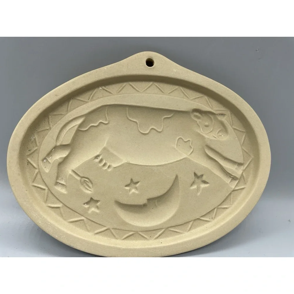 Vintage BROWN BAG COOKIE ART MOLD Cow Jumping Over the Moon 1993 HILL DESIGN